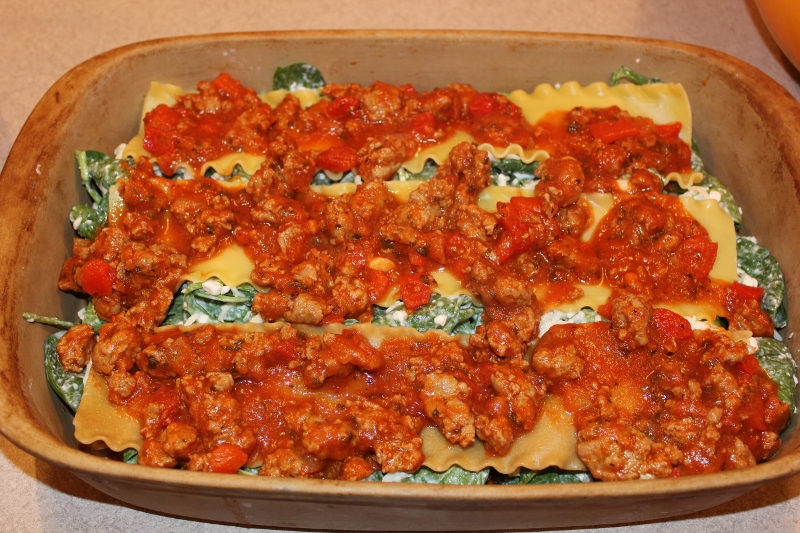 Mrs.4444 Cooks Dave's Spinach and Turkey Lasagna
