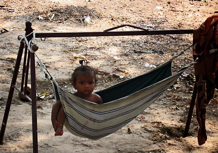 poor child in a hammock