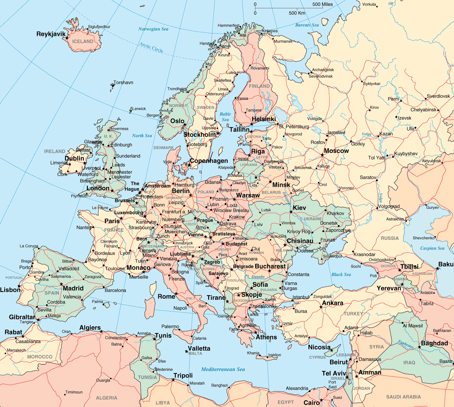 Ciudades Del Este De Europa Mapa