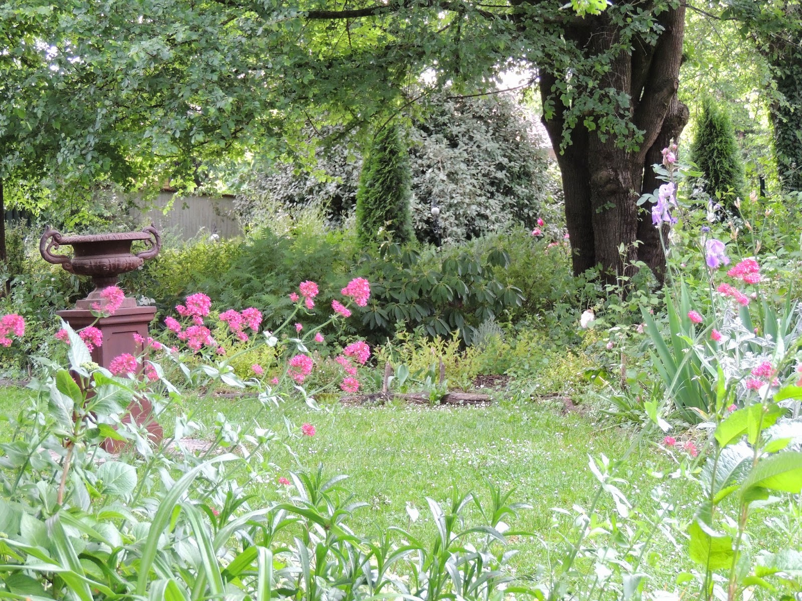 en direction de l'entrée du jardin