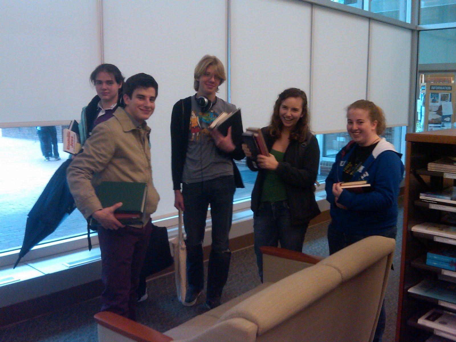 Students gathering research material at UNC-CH's Davis library