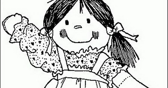 Muñeca levantando la mano para colorear y pintar - Dibujo Views
