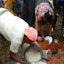 Pics from an accident involving a wheel barrow pusher & a food seller this is really funny
