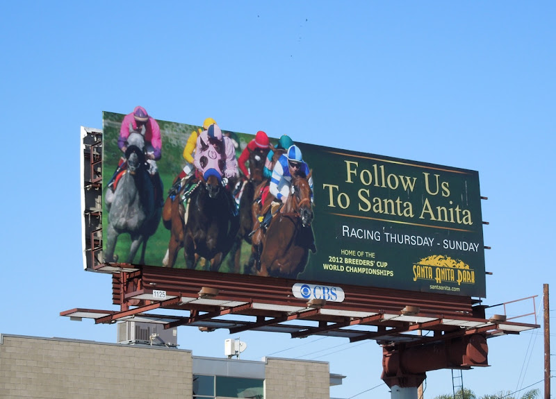 Santa Anita horse racing billboard