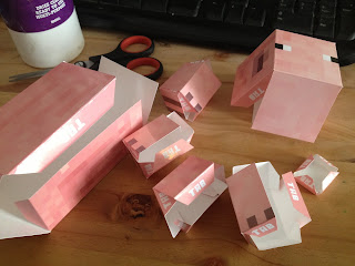 Papercraft pig folded template Papercraft pig folded template