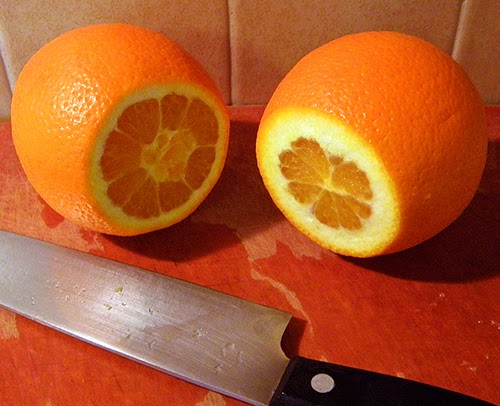 Two Oranges with Ends Cut off