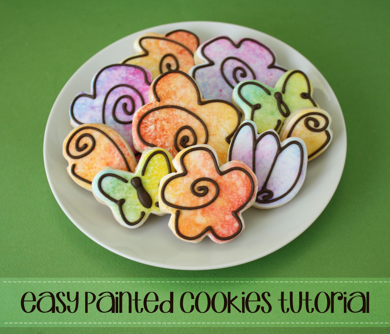 Easy Painted Flower Cookies
