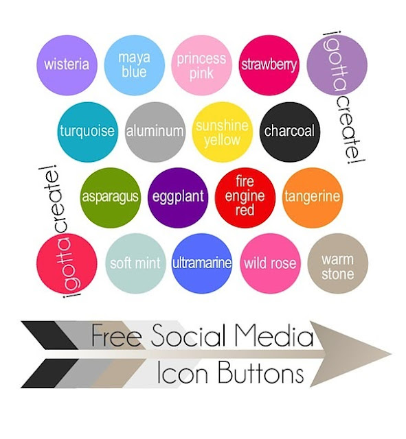 Get your free Social Media Icon Buttons in these colors compliments of I Gotta Create!