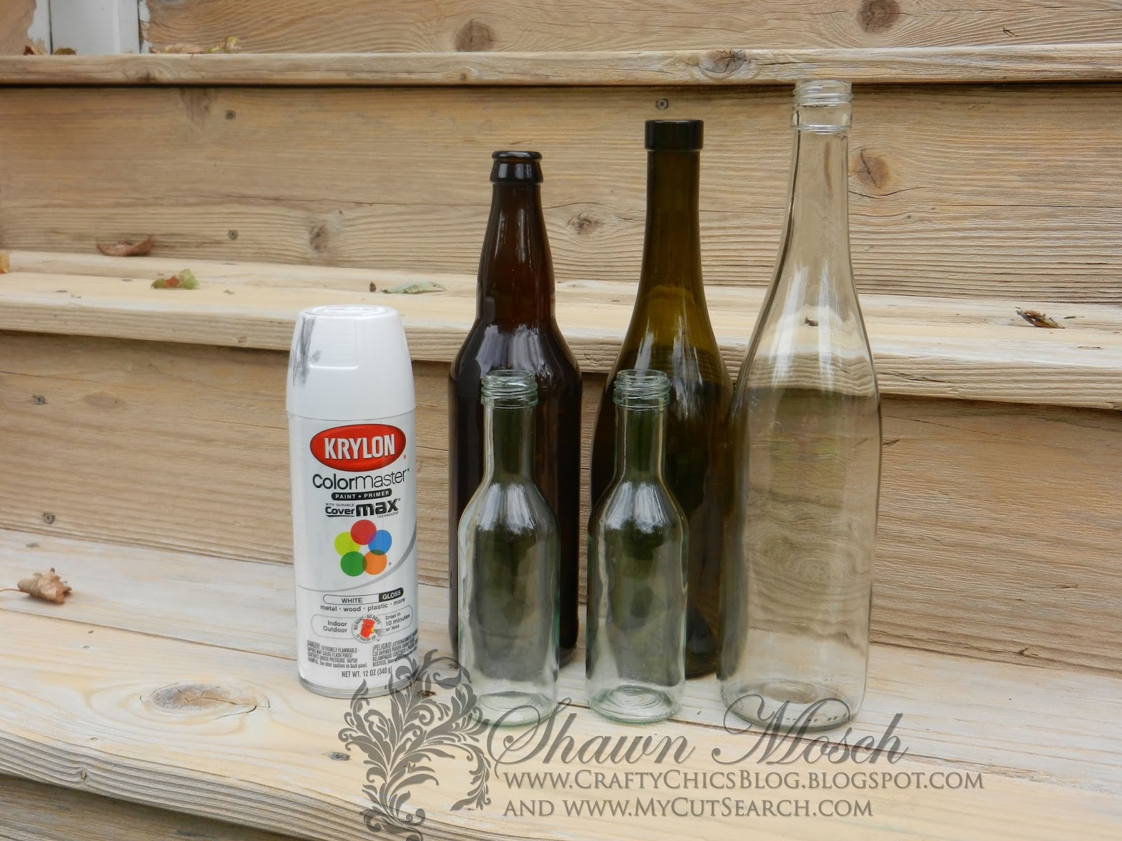 Crafty Chic's Candy Corn Wine Bottles