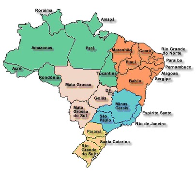 Educar na Real: Mapas do Brasil colorido