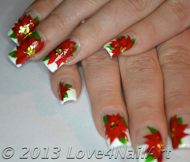 love4nailart holiday poinsettia