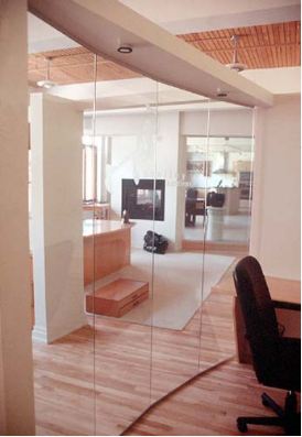 Floor To Ceiling Glass Wall Office Partition New York Shower