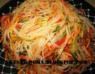 Фунчоза нестандартная со спагетти и овощами