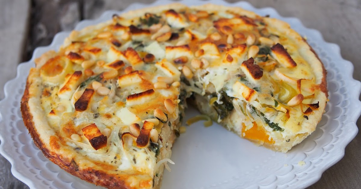 Eat, Belch, Fart Butternut Squash, Leek, Feta, Spinach & Pine Nut Quiche