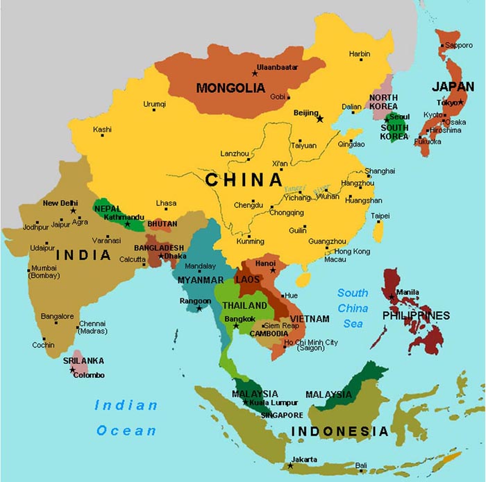 china and asia