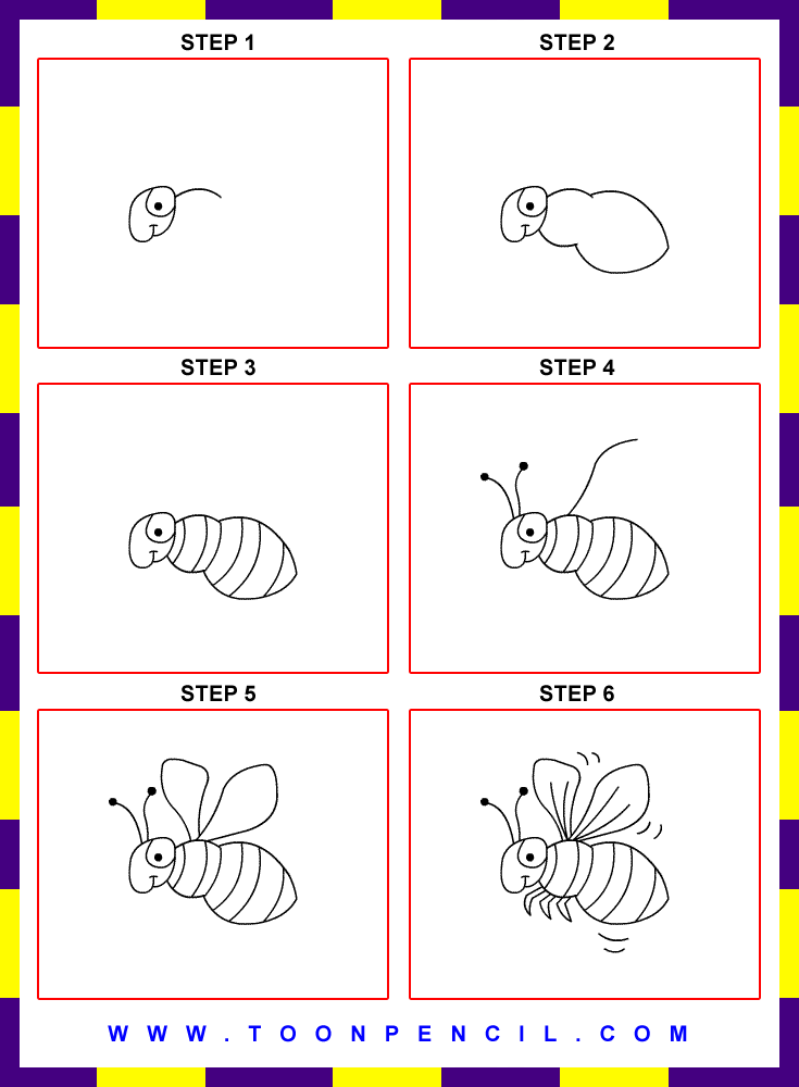 how to draw a bee step by step for kids photo1