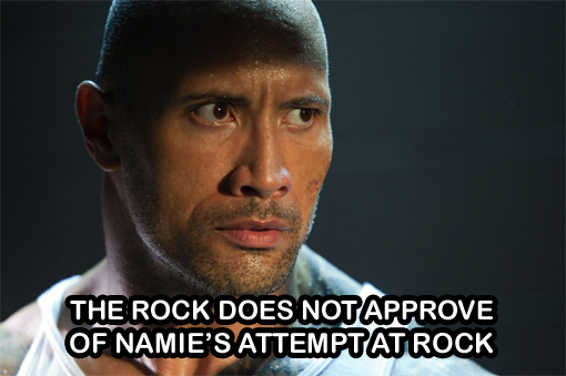 The rock does not approve of Namie's attempt at rock | Random J Pop