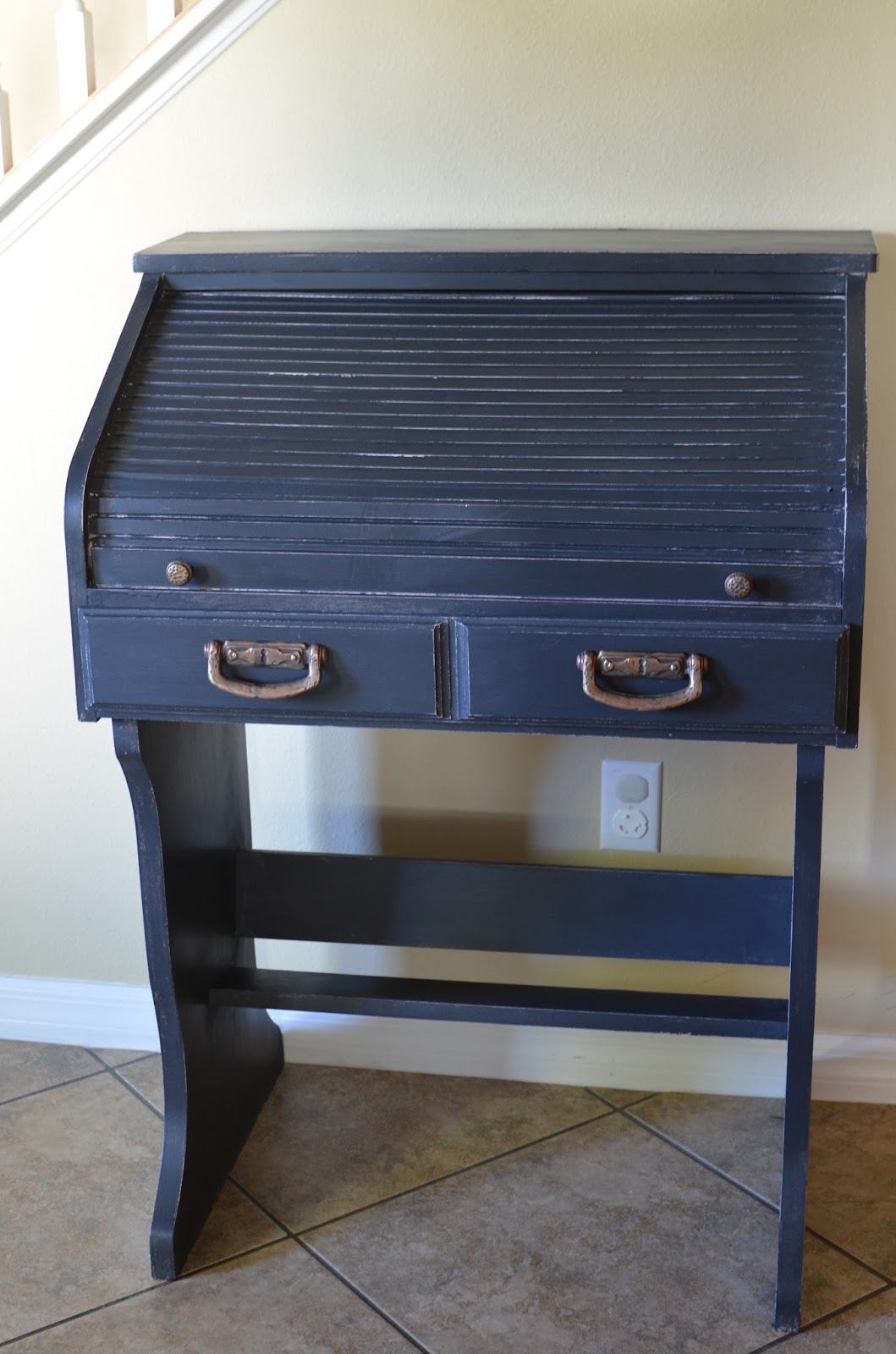 The Thrifty Spender Chalk Paint Roll Up Desk Before and After