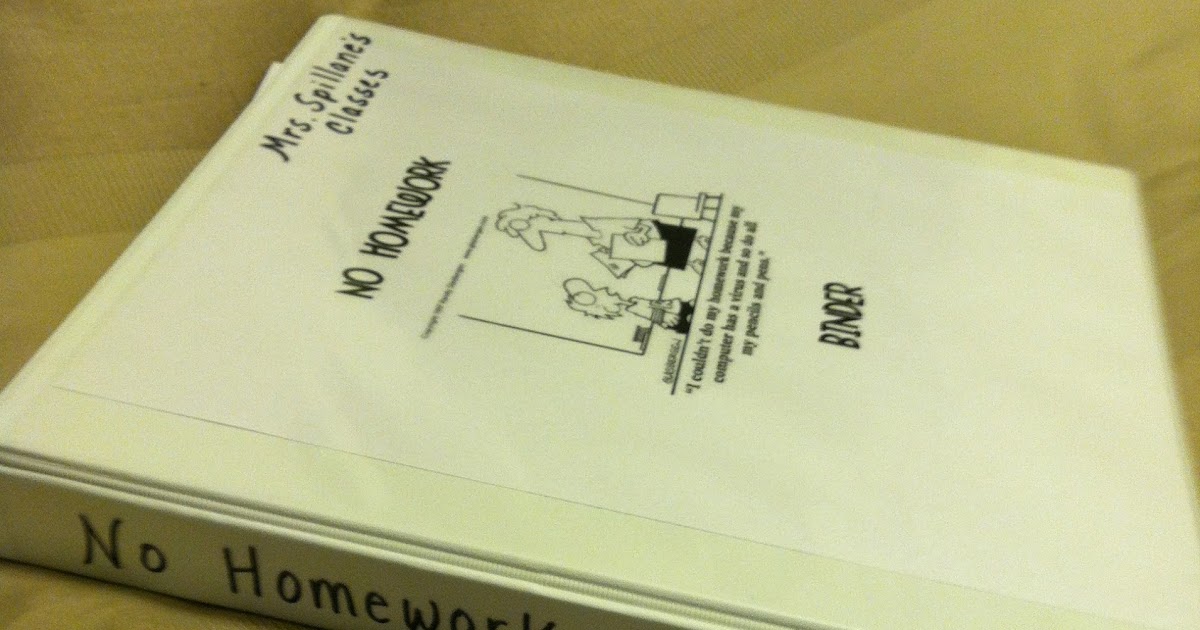 No homework binder image