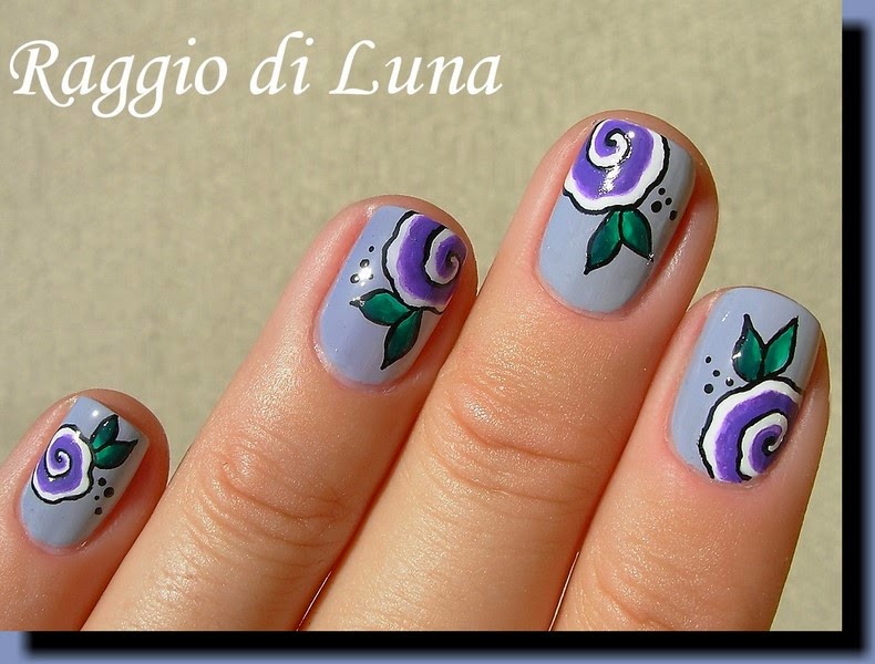 Raggio di Luna Nails: Mosaic on purple