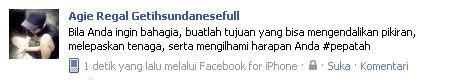 Update Status Facebook via Facebook for iPhone