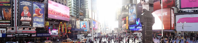 The Panaroma view of Times Square in New York City, USA The Panaroma view of Times Square in New York City, USA