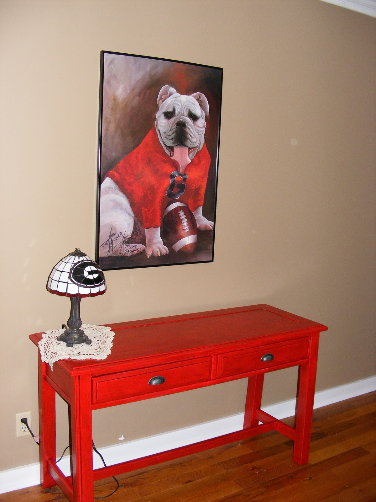 Creating Love & Joy Red Sofa Table