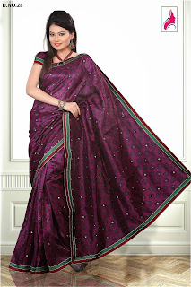 Bhagalpuri Silk red border work sari-28 