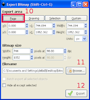 Export Bitmap Dialogue Box