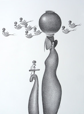 Nuril Bhosale's Pen & Ink paintings series titled 'Thirst'