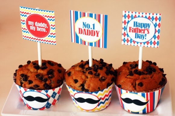 Día del Padre: Kit con Mostachos para Imprimir Gratis. Cupcakes para el Día del Padre.