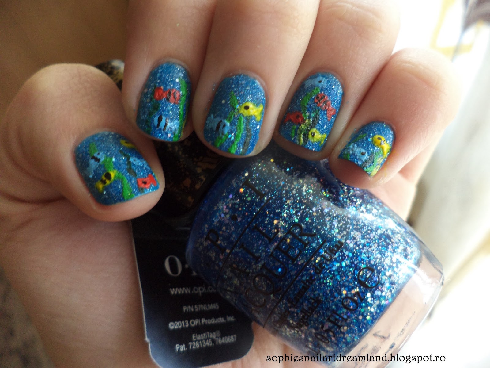 My first O.P.I. nail lacquers/Under the sea manicure Sophie's Nail