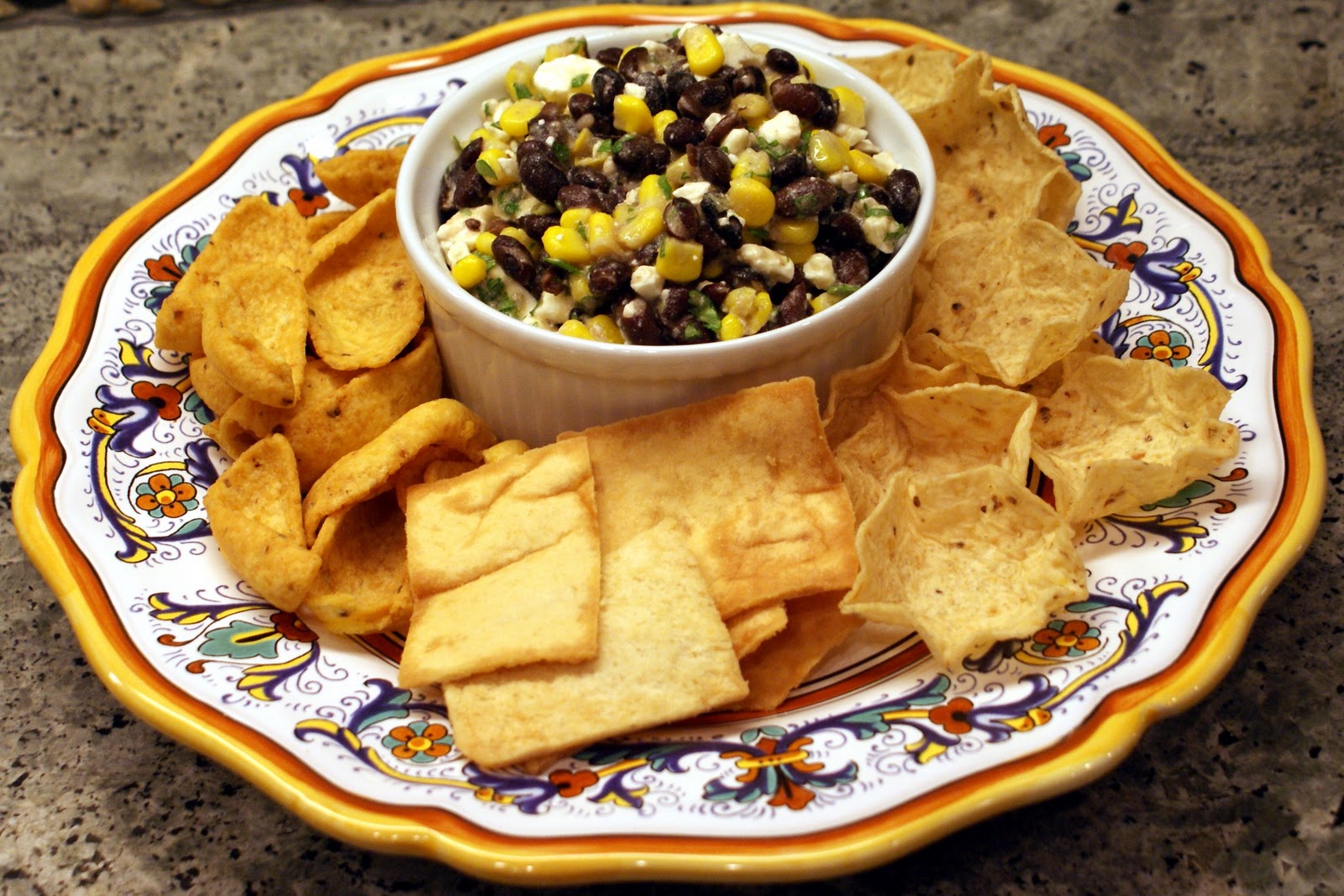 The Baker's Mann Black Bean, Corn and Feta Dip