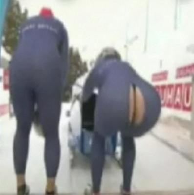 adult easter ecard bobsledder splits bottom