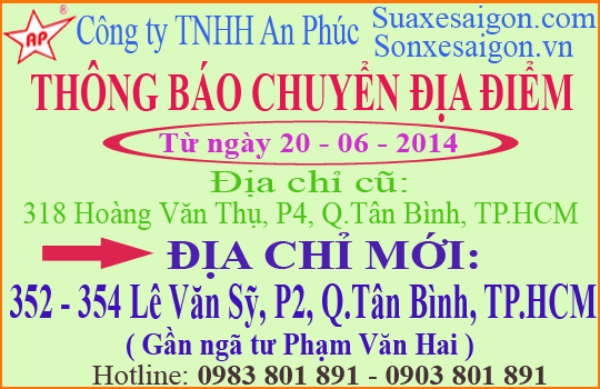 Công ty TNHH An Phúc chuyển địa điểm Công ty TNHH An Phúc chuyển địa điểm
