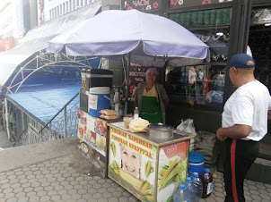 Local street side vendor at the Green Bazaar or Zelionyj Bazar in Almaty.