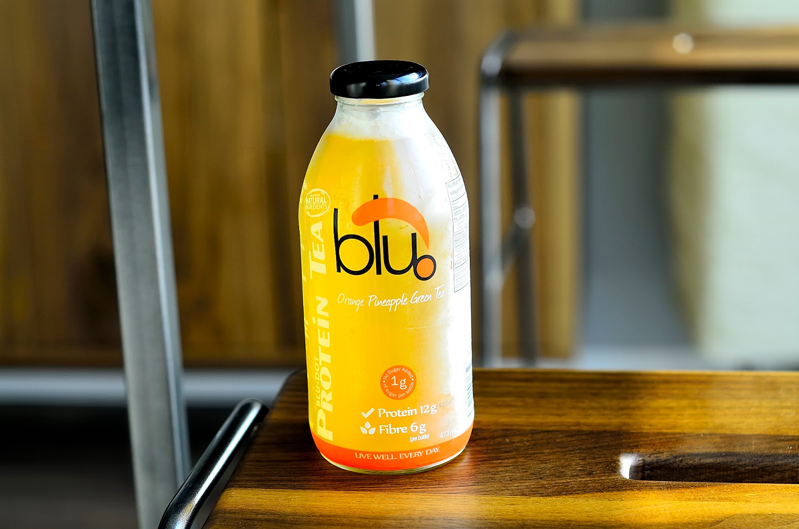 What I Drink At Work BluDot Protein Tea Orange Pineapple Green Tea