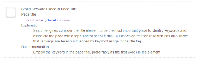 Broad Keyword Usage in Page Title ecommerce web designer