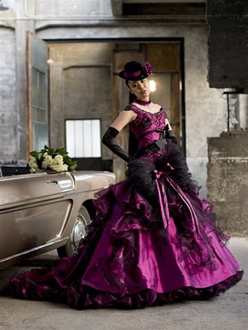 Beautiful Orchid Colored Wedding Dress made with fabulous Taffeta and Beautiful Orchid Colored Wedding Dress made with fabulous Taffeta and