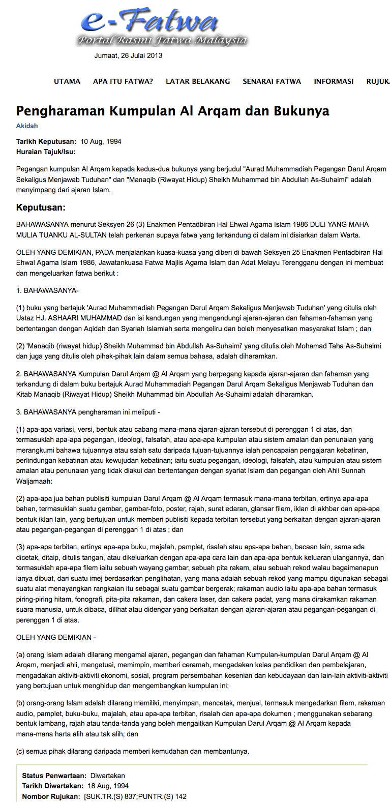 Fatwa mufti perak tentang forex