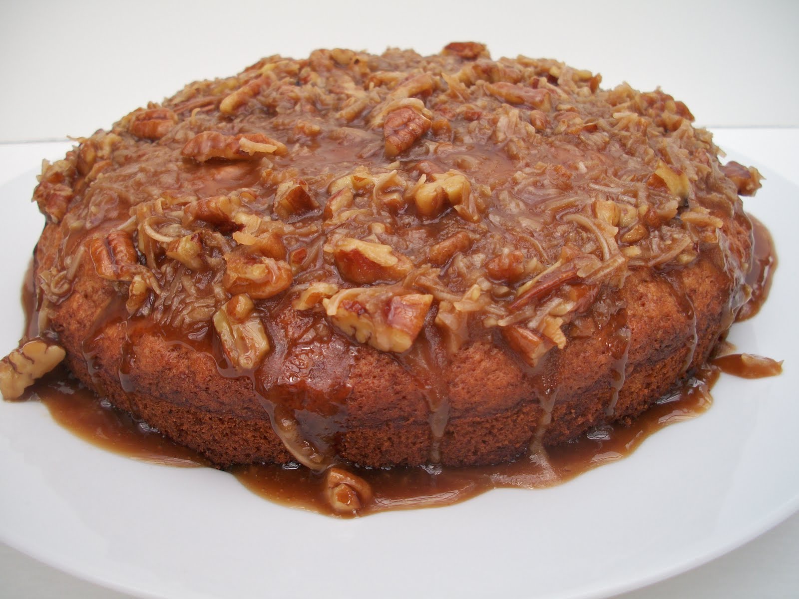Brooke Bakes Banana Cake with Caramel Coconut Pecan Frosting