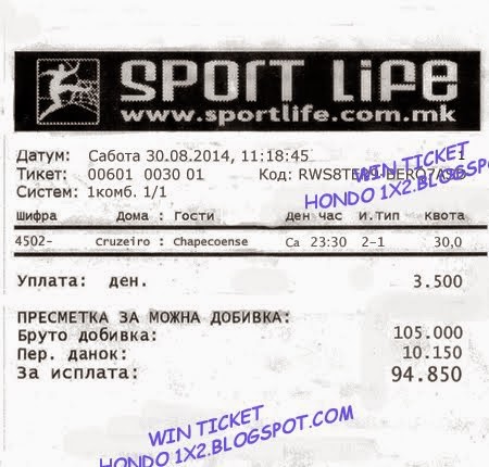 WIN TICKET FROM YESTERDAY 30.08.2014