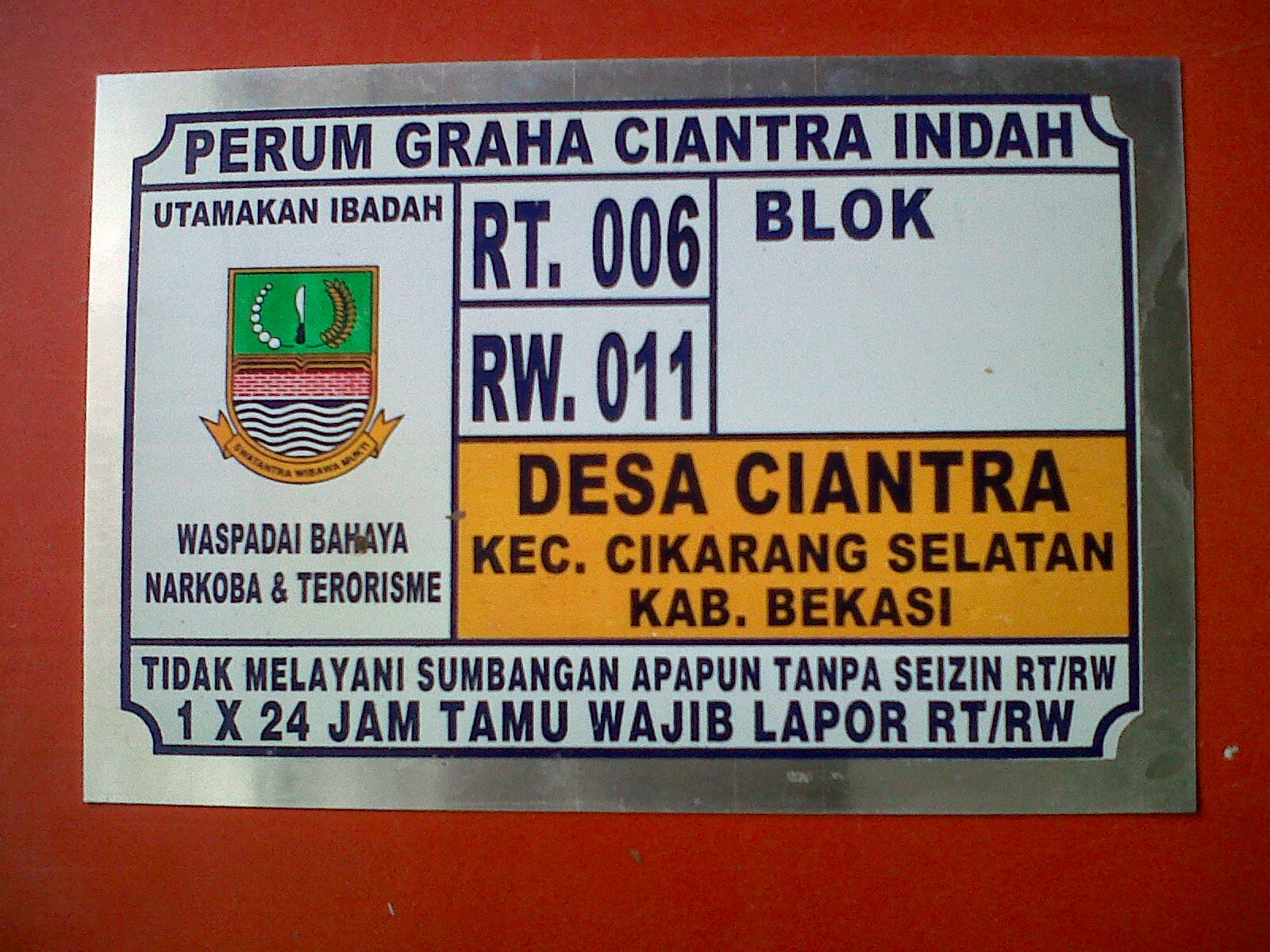 PERUM GRAHA CIANTRA INDAH TERTIB LINGKUNGAN