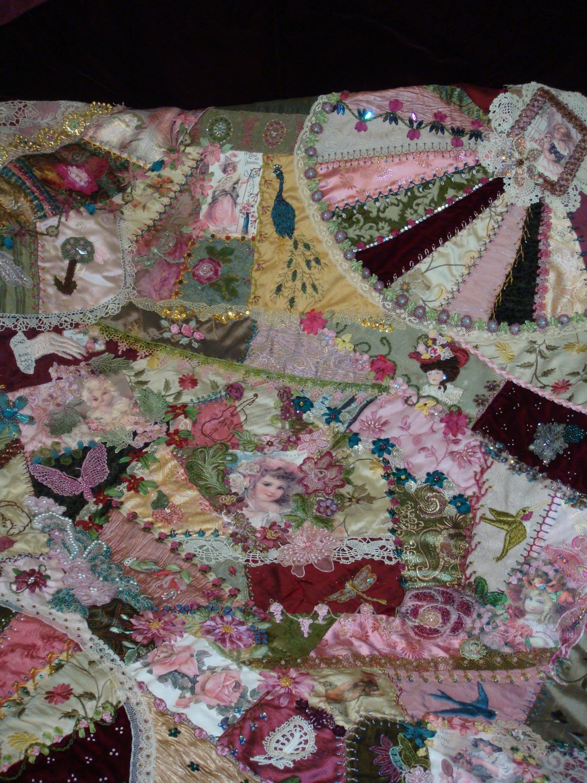 Pat Winter Gatherings Crazy Quilts are quilts too show!