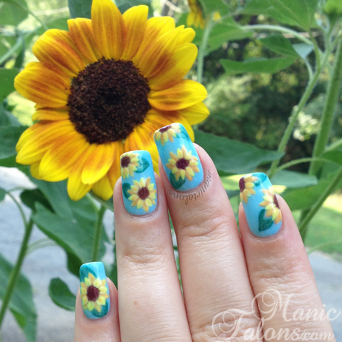 Sunflower Manicure with Couture Gel Polish