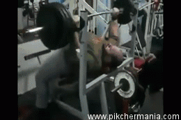 funny fat guy doing exercise in gym