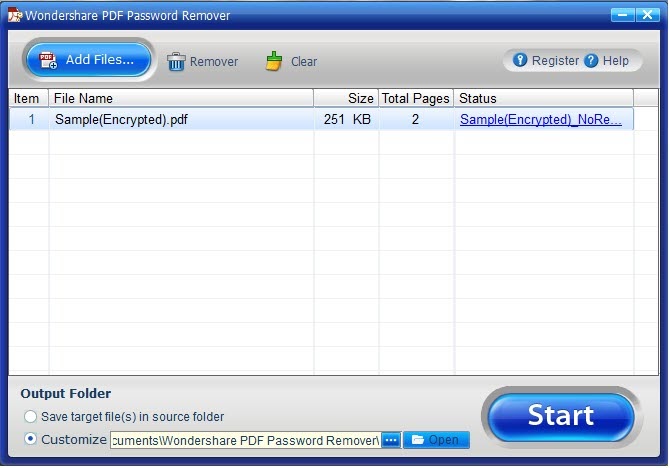 wondershare pdf password remover