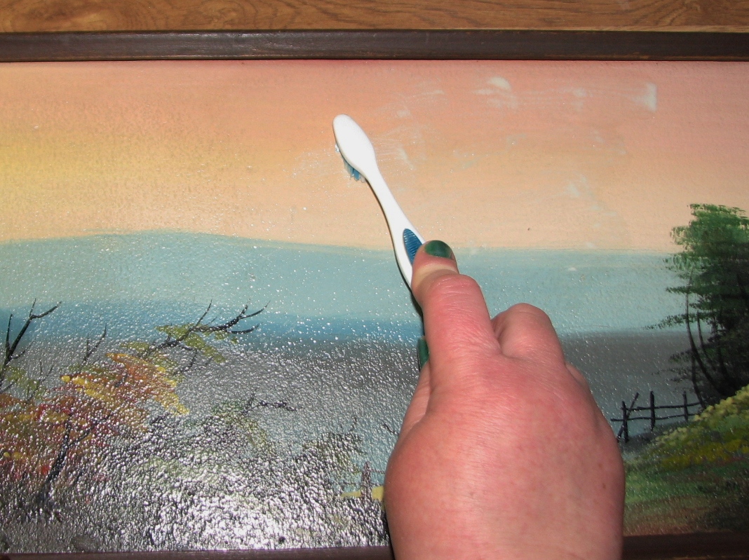 Ink Stains Cleaning an Oil Painting