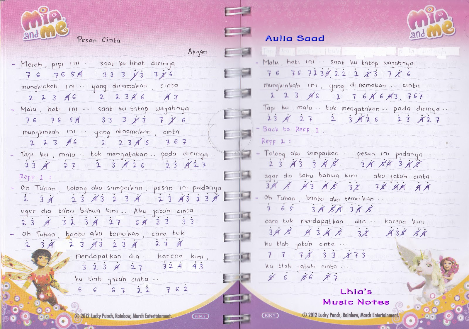 Not Lagu Afgan Lhia S Music Notes Laman 4