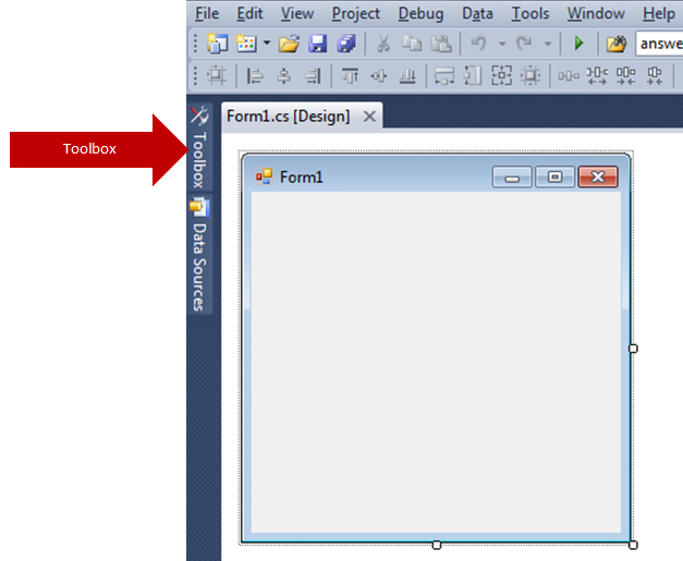 Click on the Toolbox Menu
